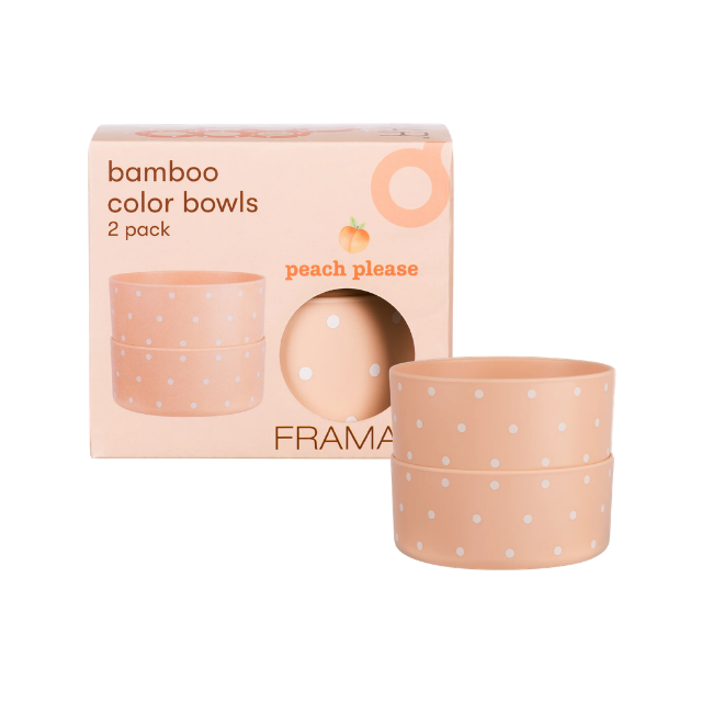 Framar Peach Please Bamboo Color Bowls 2pk