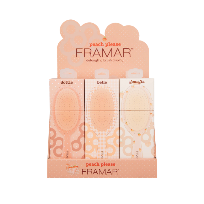 Framar Peach Please Brush Display 9pc