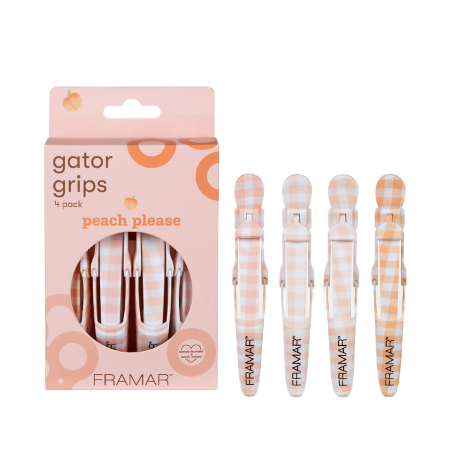 Framar Peach Please Gator Grips Clips 4pk