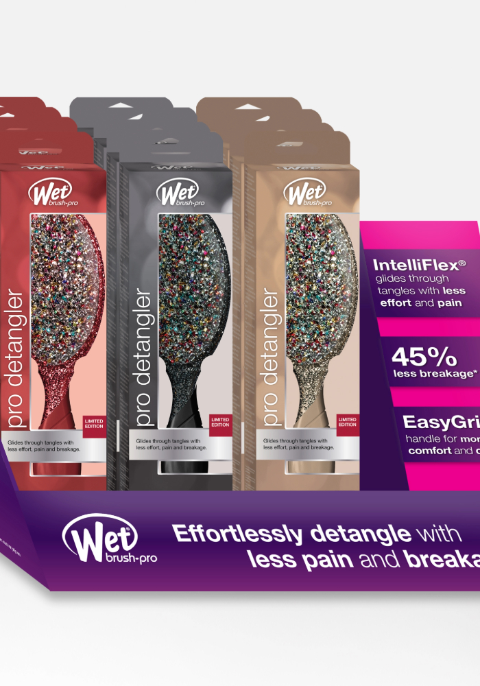 WET BRUSH CRUSHED JEWELS DETANGLER DISPLAY 9PC
