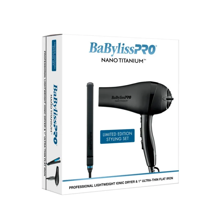 BABYLISS LIMITED EDITION BLACK DRYER & IRON DUO