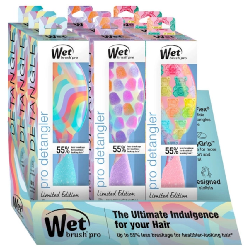 Wet Brush Candy Crush Pro Detangler Display 9pc
