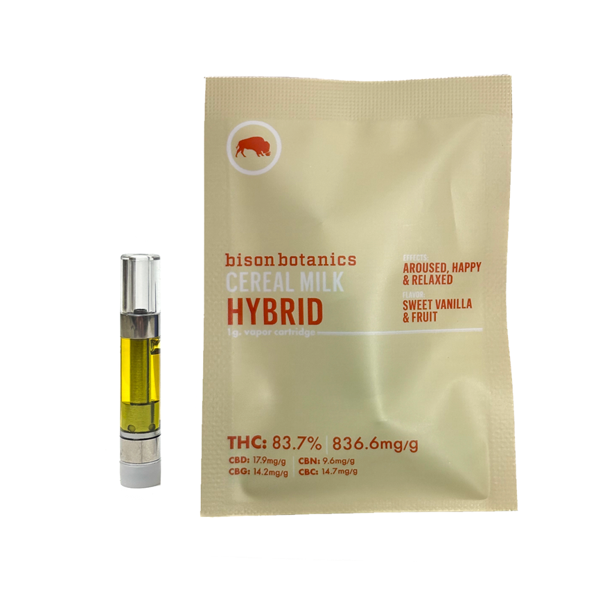 Bison Botanics | Cereal Milk | 1g Threaded Cartridge