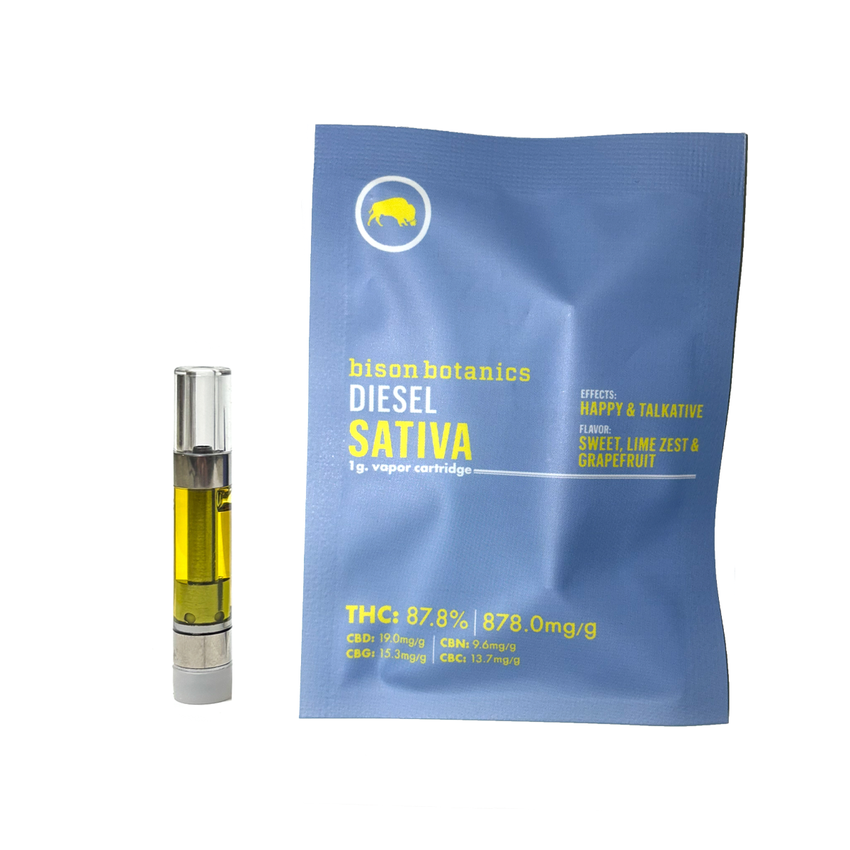 Bison Botanics | Diesel | 1g Threaded Cartridge