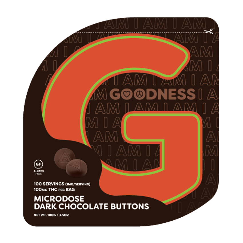 Dark Chocolate Buttons (Goodness; Bag; 100mg)