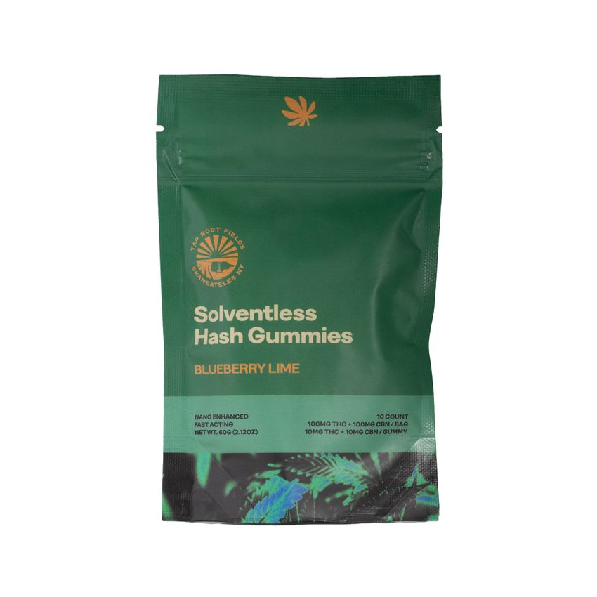 Tap Root Family | 10Ct THC/CBN Blueberry Lime Solventless Hash | Gummy | 100MG
