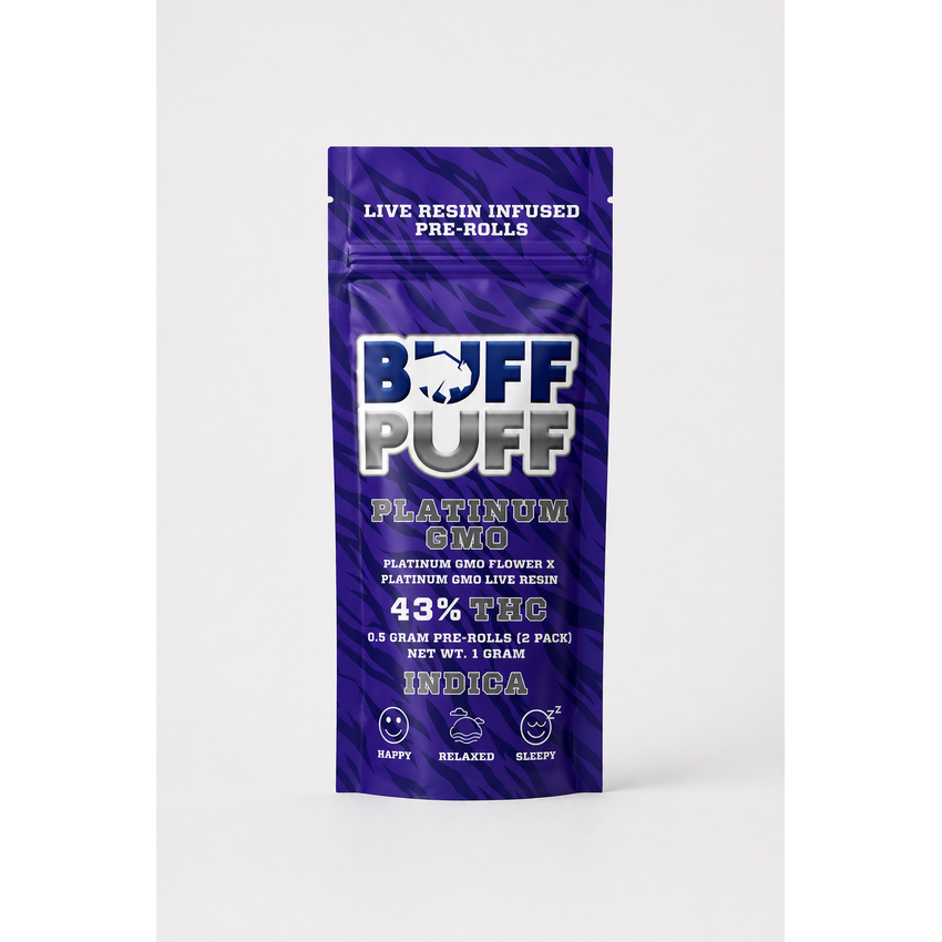 Buff Puff | Live Resin Infused Preroll | 0.5g 2pk | Platinum GMO