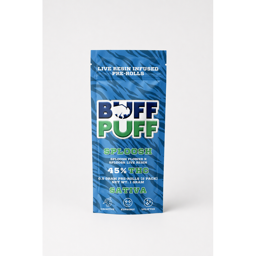 Buff Puff | Live Resin Infused Preroll | 0.5g 2pk | Sploosh