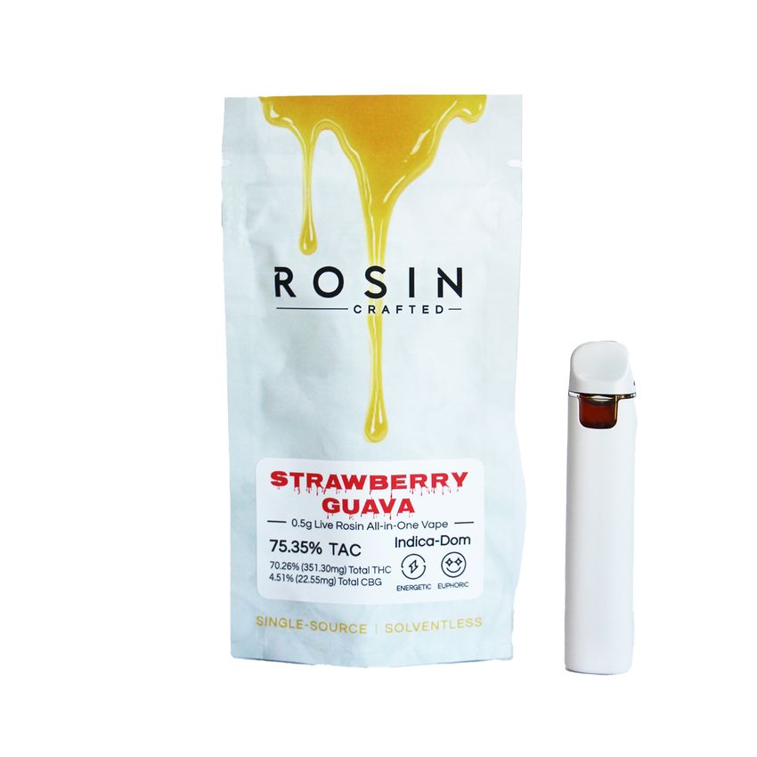 Buff Puff | Rosin Crafted Live Rosin AIO Vape | 0.5g | Strawberry Guava