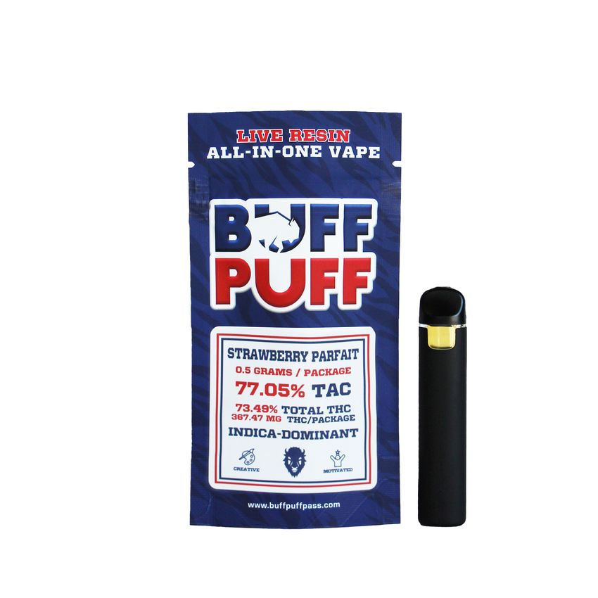 Buff Puff | Live Resin AIO Vape | 0.5g | Strawberry Parfait