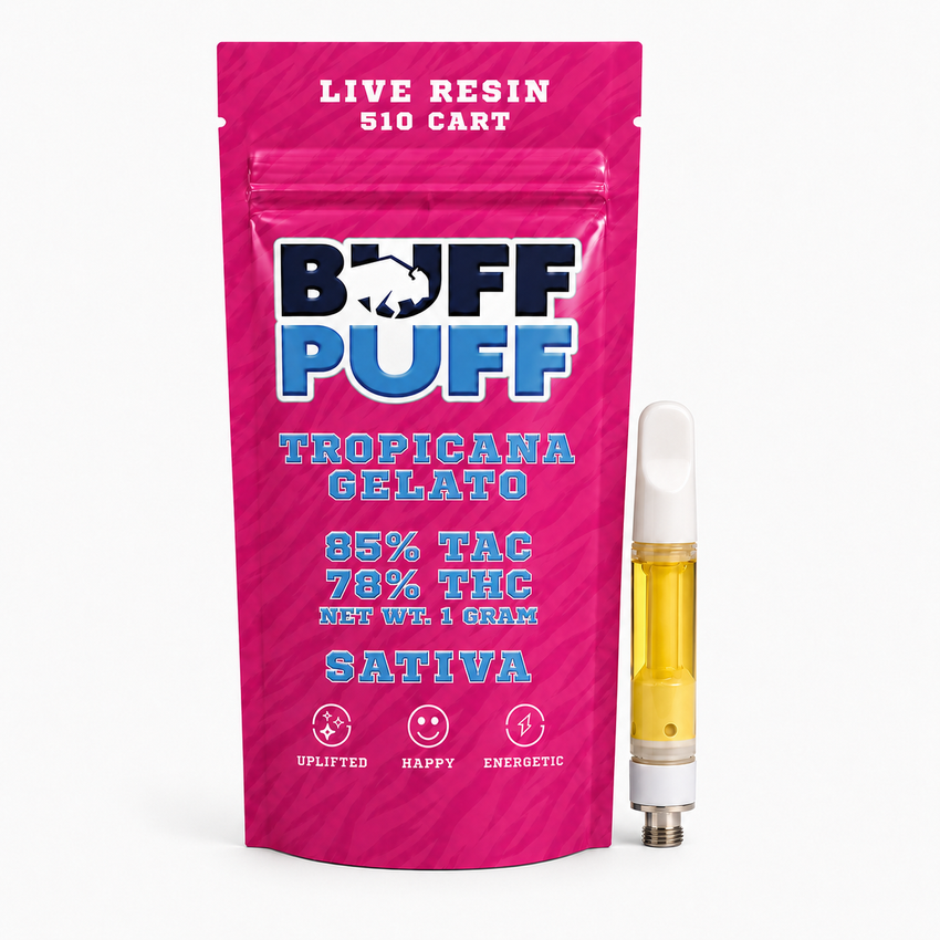 Buff Puff | Live Resin 510 Cart | 1g | Tropicana Gelato