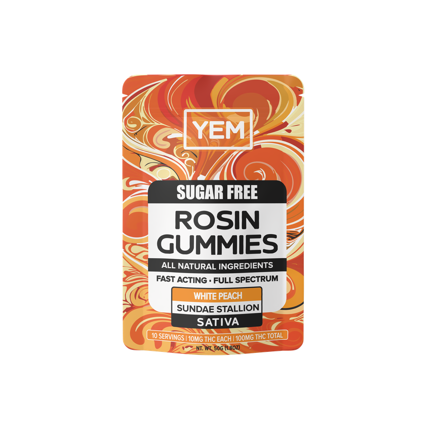YEM | Sugar Free White Peach| Sativa | Gummy | 1000mg