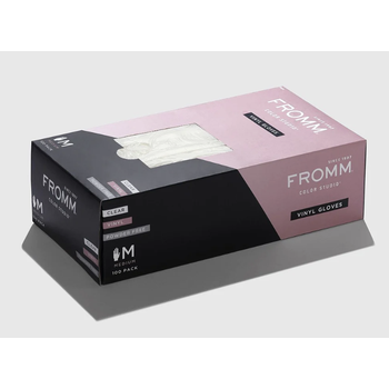 Fromm Powder Free Vinyl Gloves Medium Clear 100/Bx