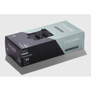 Fromm Black Nitrile Gloves Medium 100/Box