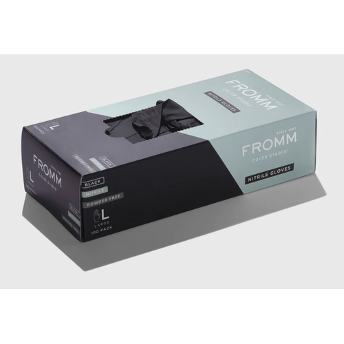 Fromm Black Nitrile Gloves Large 100/Box
