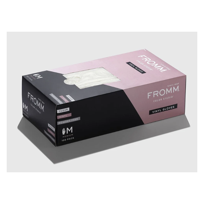 Fromm Powder Free Vinyl Gloves Medium Clear 100/Bx